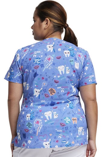 Clearance Women's Fillings For You Print Scrub Top