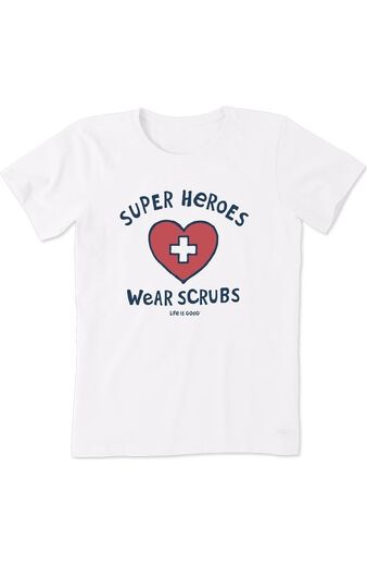 Women's Super Heroes Wear Scrubs Print Underscrub T-Shirt