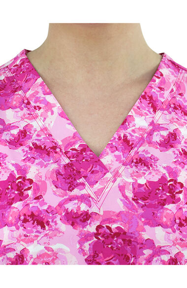Clearance Women's Peony Pink Print Scrub Top, , large