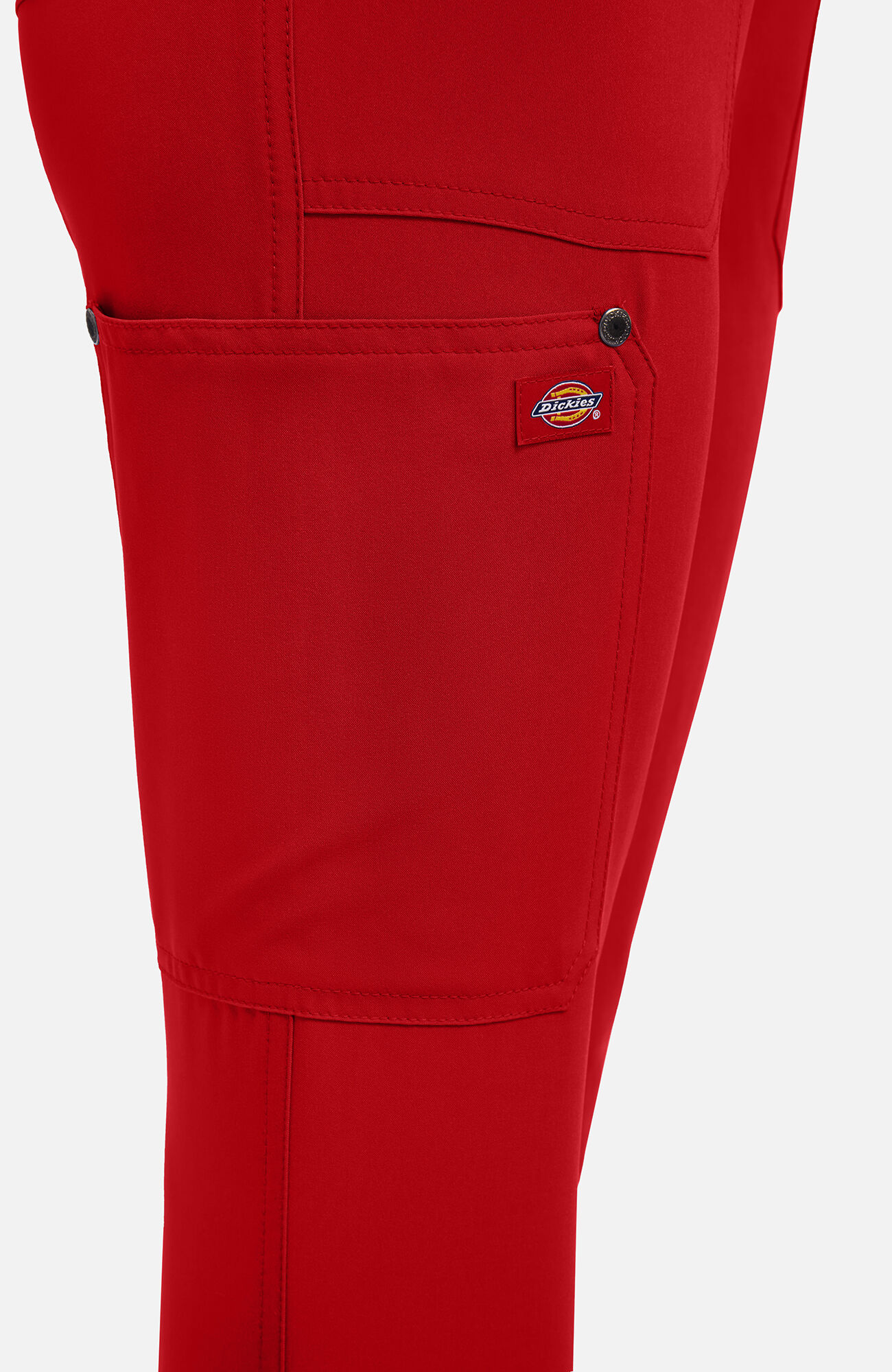 Women's Logo Waistband 5-Pocket Jogger Scrub Pant, RED Red | red, large