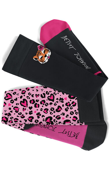 Women's 2-Pack 15-20 mmHg Lovely Tiger Compression Socks, , large