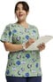 Women's Happy To Be Here Print Scrub Top, , large