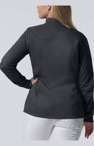 Women's Zip Front Mock Neck Scrub Jacket, , large