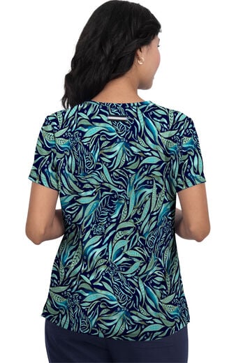 Women's Coming On Strong Tiger Lily Print Scrub Top