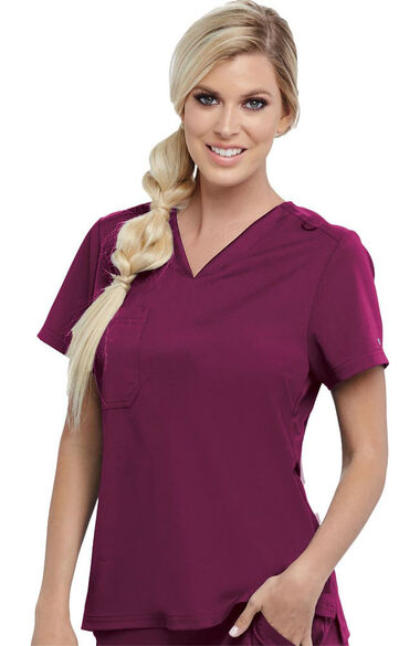 Women's Bree Tuck-In Solid Scrub Top, , large