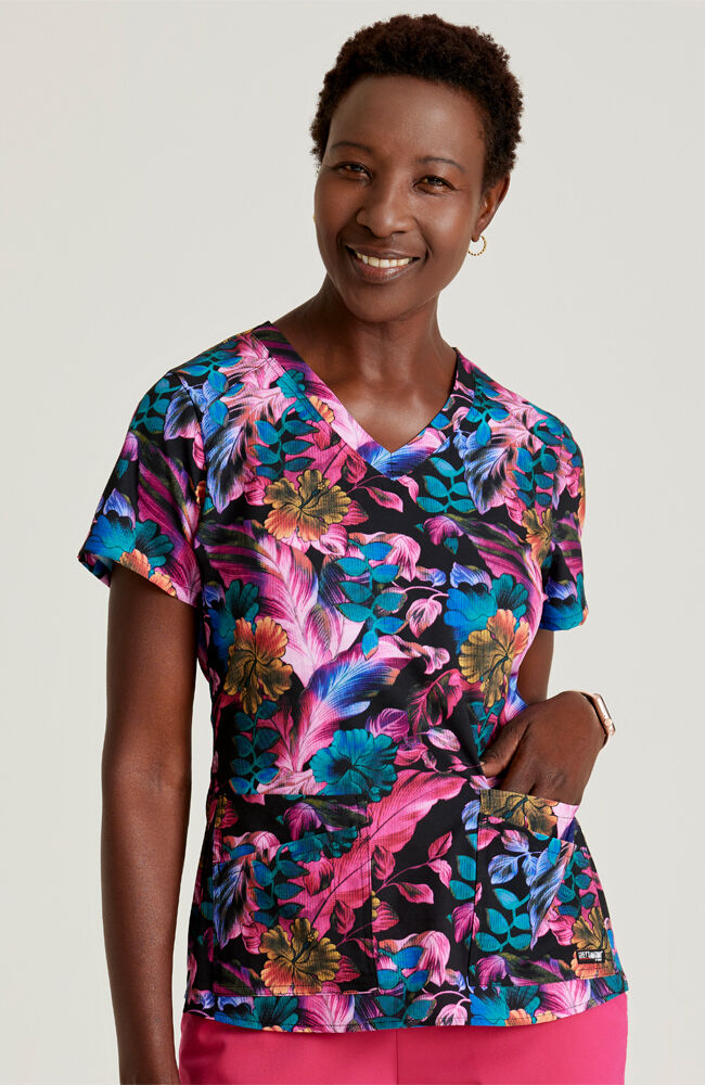 Grey's anatomy print scrub tops cheap