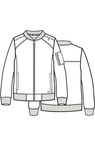 Men's Front Zip Warm Up Scrub Jacket, , large