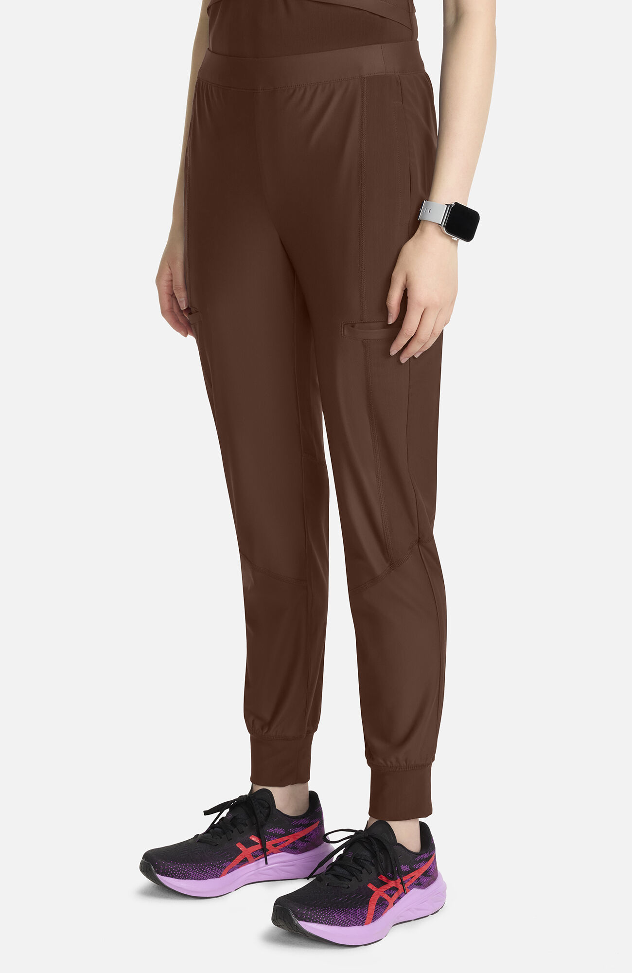 Women's Knit Cargo Jogger Scrub Pant, EXE Espresso Express | brown, large