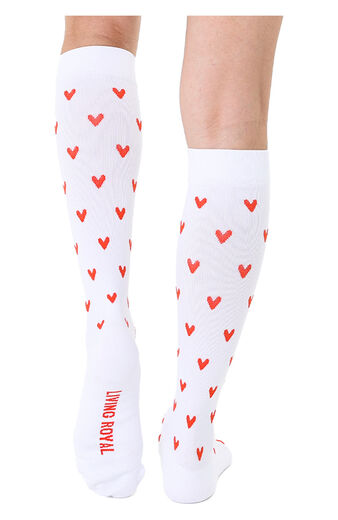 Women's 15-20 mmHg Lightweight Red Hearts Print Compression Socks