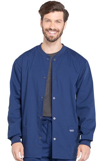 Men's Snap Front Warm-Up Solid Scrub Jacket Men's Snap Front Warm-Up Solid Scrub Jacket