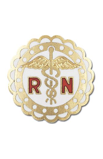 RN - Registered Nurse (with Round Sculptured Edge) with Swivel Bar Style Pin