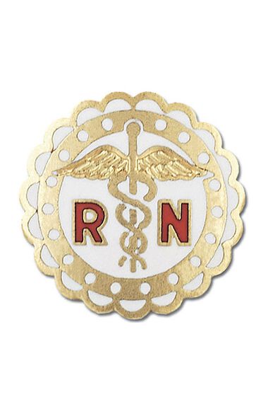 RN - Registered Nurse (with Round Sculptured Edge) with Swivel Bar Style Pin, , large