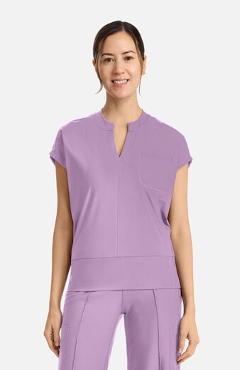 Women's Knit Dolman Notched V-Neck Scrub Top Women's Knit Dolman Notched V-Neck Scrub Top
