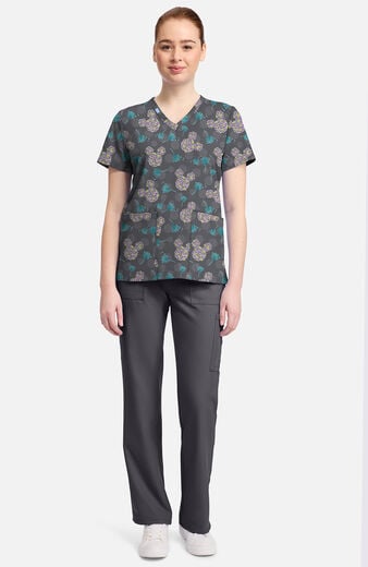 Women's Dandy Mickey Print Scrub Top Women's Dandy Mickey Print Scrub Top