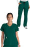 Women's Vitality V-Neck Solid Scrub Top & Focus Flared Scrub Pant, , large