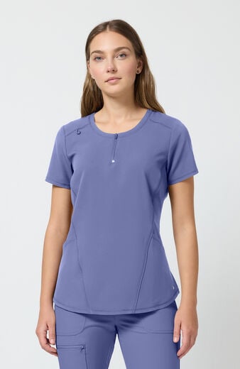 Women's Zip Front Scoop Neck Scrub Top Women's Zip Front Scoop Neck Scrub Top