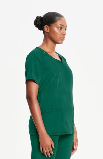 Women's Split Round Neck Solid Scrub Top Women's Split Round Neck Solid Scrub Top