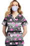 Clearance Women's 3 Layer Breast Cancer Awareness Print Face Mask, , large