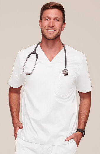 Men's V-Neck Chest Pocket Solid Scrub Top Men's V-Neck Chest Pocket Solid Scrub Top