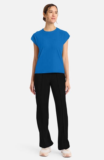 Women's Tuck-In Chest Pocket Crew Neck Scrub Top Women's Tuck-In Chest Pocket Crew Neck Scrub Top