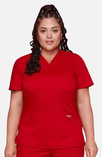 Women's 3-Pocket V-Neck Stretch Scrub Top Women's 3-Pocket V-Neck Stretch Scrub Top