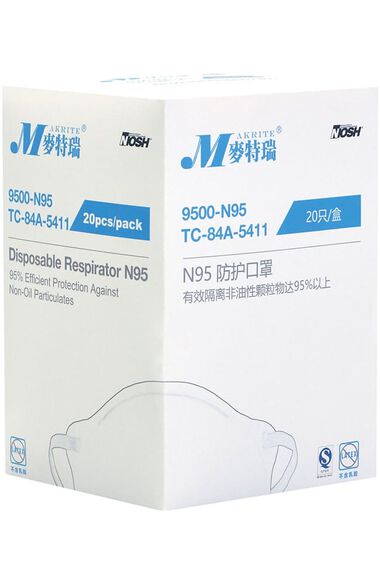 Clearance N95 NIOSH Approved Face Respirator Box of 20, , large