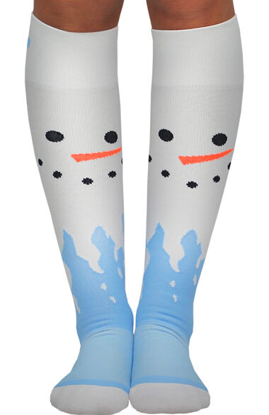 Clearance About The Nurse Women's Knee High 20-30 MmHg Snowman Print Compression Sock, , large