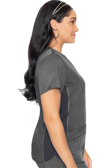 Women's Kerri V-Neck Shirttail Solid Scrub Top, , large