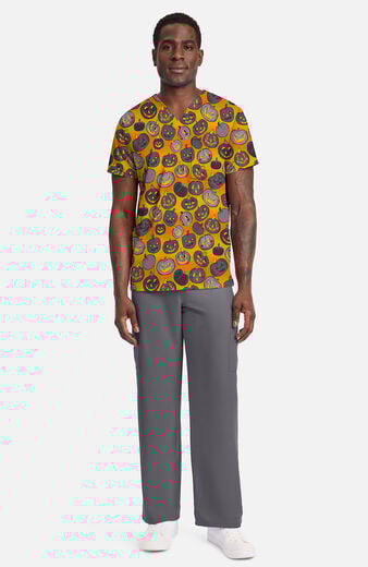 Unisex Happy Pumpkins Print Scrub Top Unisex Happy Pumpkins Print Scrub Top