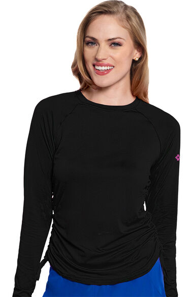 Women's Long Sleeve Ruched Underscrub, , large