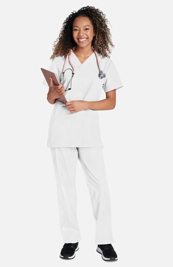 Unisex Scrub Set: 2-Pocket V-Neck Top & Drawstring Pant Unisex Scrub Set: 2-Pocket V-Neck Top & Drawstring Pant