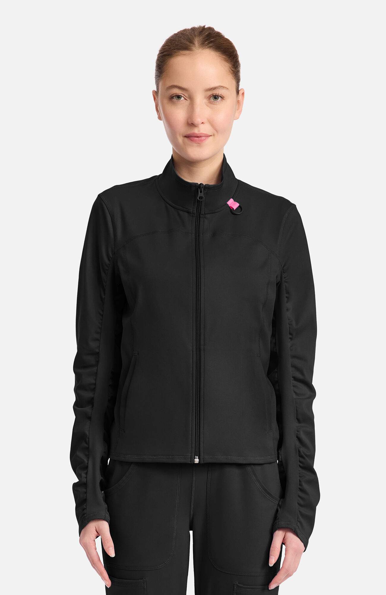 Women's Warm Knit Zip Front Scrub Jacket