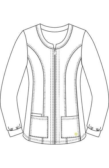 Women's Jewel Neck Zip Front Scrub Jacket, , large