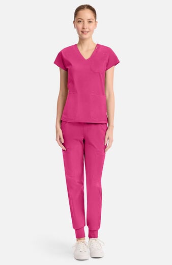 Women's Knit Raglan V-Neck Scrub Top Women's Knit Raglan V-Neck Scrub Top