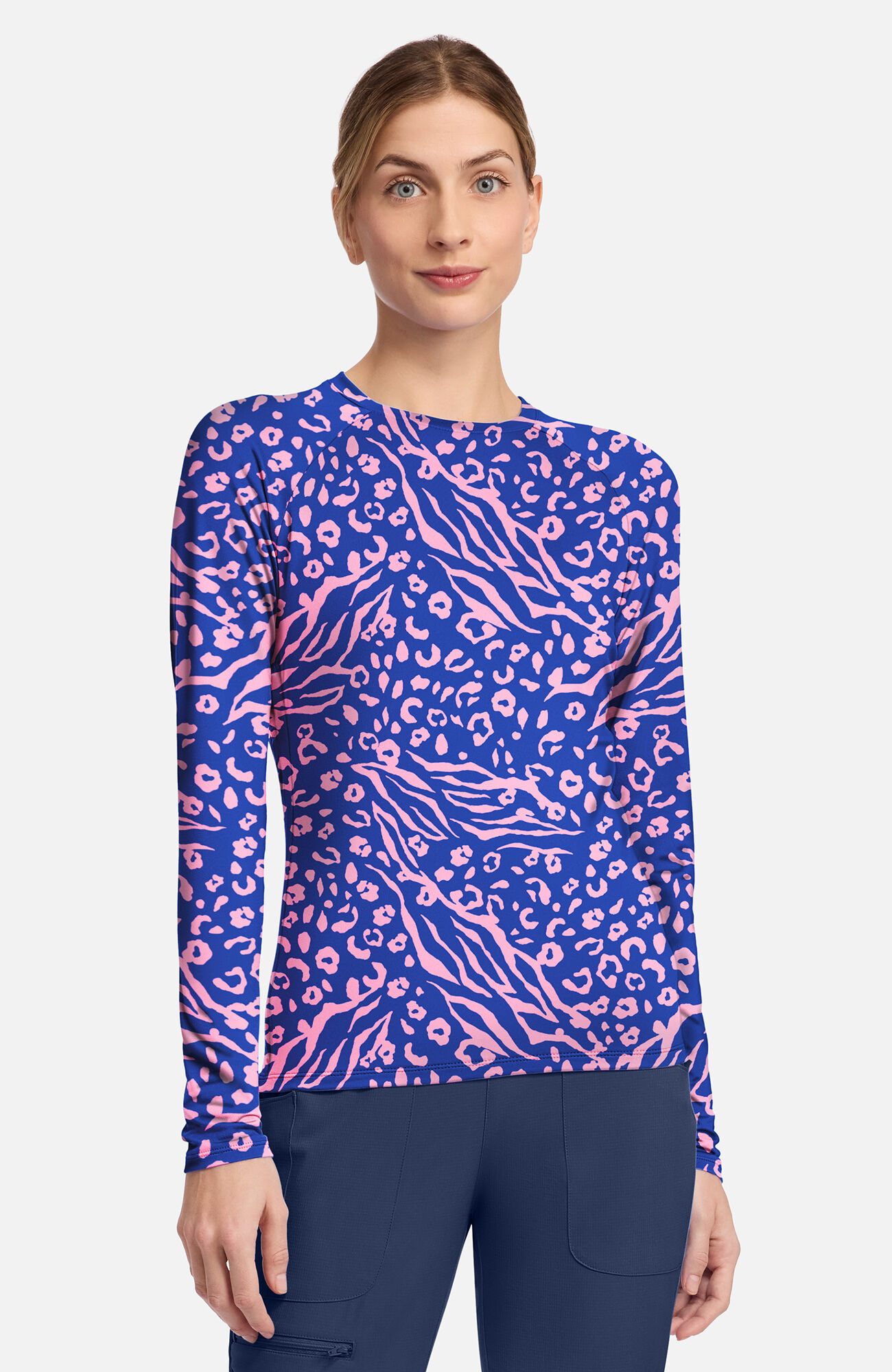 Women's Two Tone Skin Print Long Sleeve Underscrub