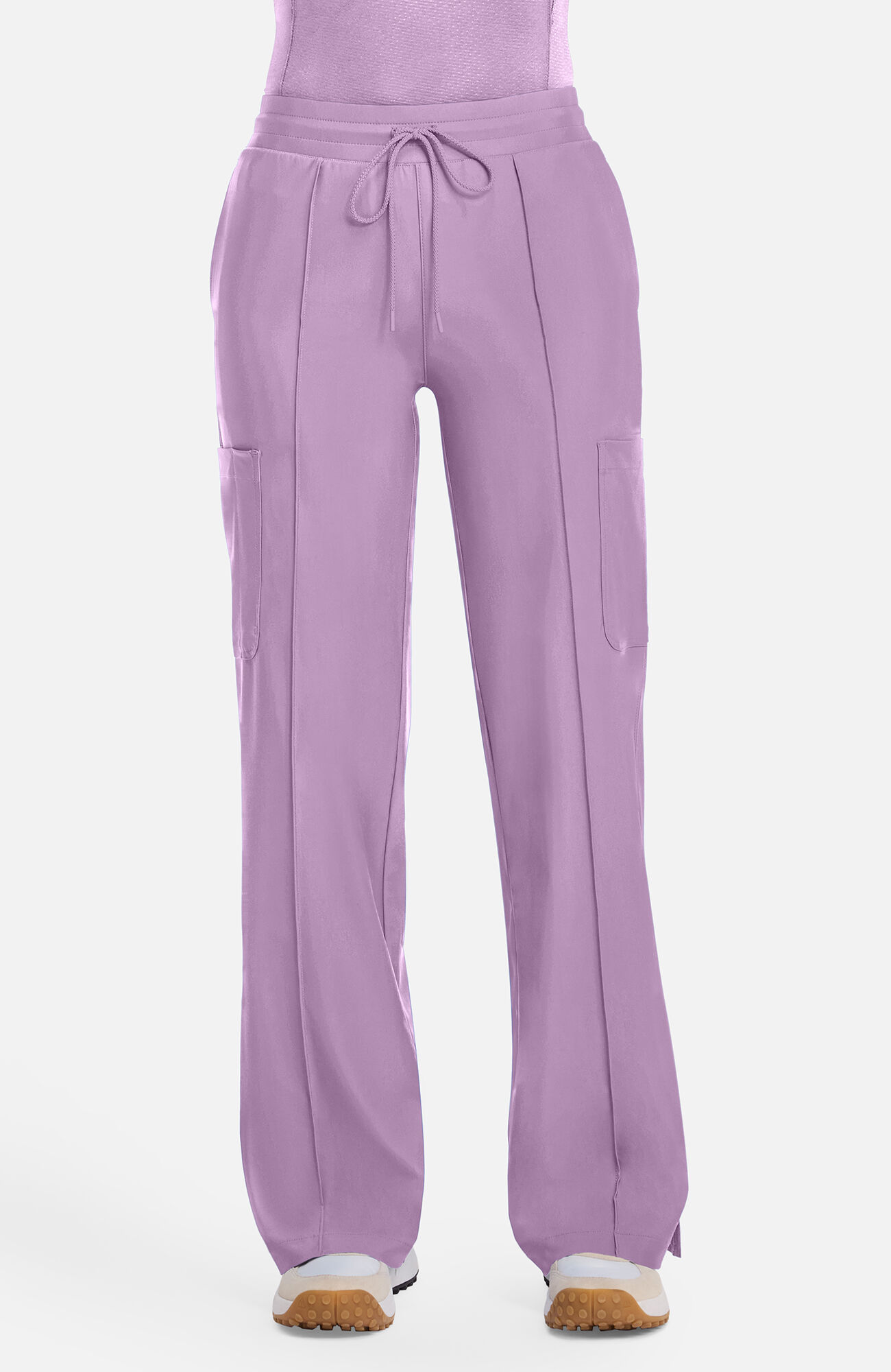 Women's Knit Pintuck 6-Pocket Wide Leg Scrub Pant