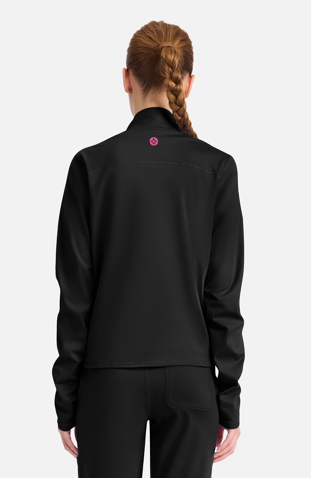 Women's Warm Knit Zip Front Scrub Jacket, , large