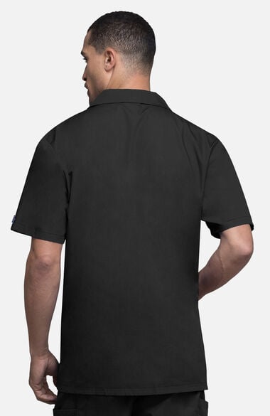Men's Zip Front Short Sleeve Scrub Jacket, , large