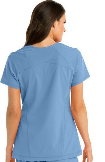 Clearance Women's Boost Half Zip V-Neck Raglan Sleeve Solid Scrub Top