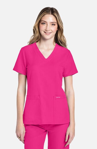 Women's Rounded V-Neck Scrub Top Women's Rounded V-Neck Scrub Top
