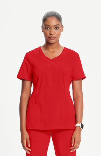 Women's Split Round Neck Solid Scrub Top Women's Split Round Neck Solid Scrub Top