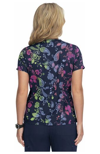 Clearance Women's Leslie Paisley Passion Print Scrub Top