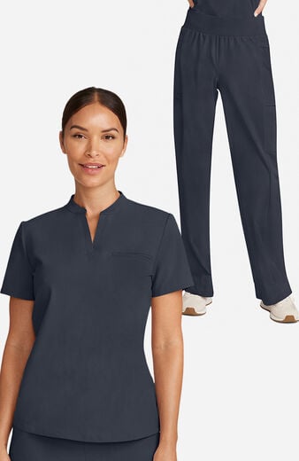 Women's Scrub Set: Taiga Welt Pocket Top & Anemone Straight Leg Pant Women's Scrub Set: Taiga Welt Pocket Top & Anemone Straight Leg Pant