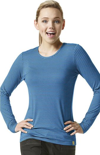 Women's Silky Long Sleeve Colorful Print T-shirt