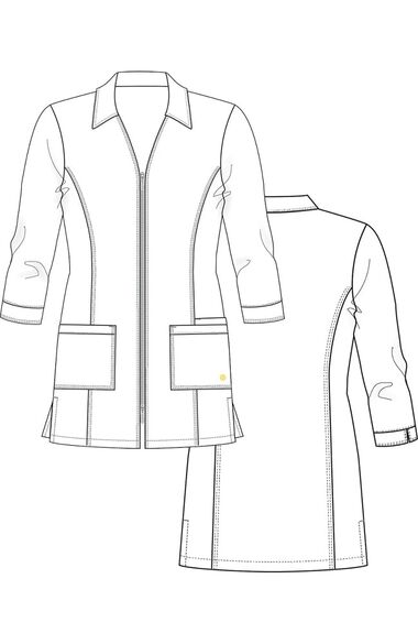 Women's Modern Zip Front 29" Lab Coat, , large