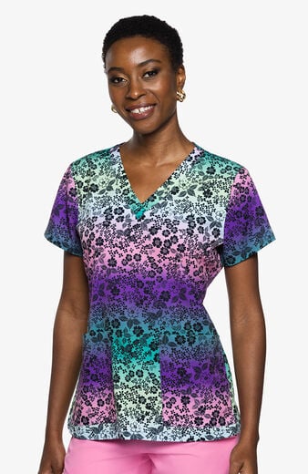 Women's Vicky Ombre Garden Print Scrub Top Women's Vicky Ombre Garden Print Scrub Top