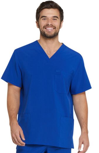 Men's V-Neck Utility Solid Scrub Top, Men's V-Neck Utility Solid Scrub Top