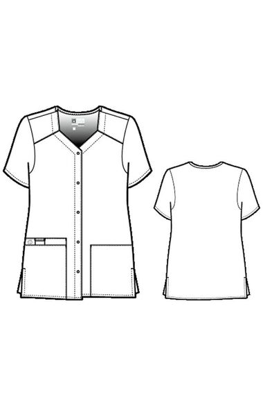 Women's Short Sleeve Snap Scrub Jacket, , large