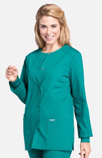 Women's Snap Front Warm-Up Solid Scrub Jacket Women's Snap Front Warm-Up Solid Scrub Jacket