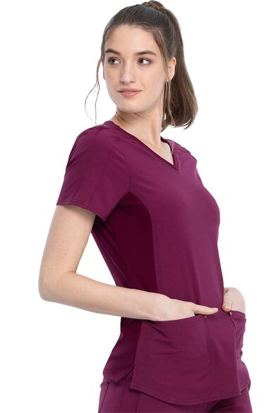 Clearance Women's Stylized Solid Scrub Top, , large